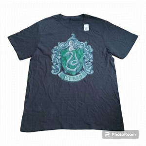 NWOT Youth Harry Potter Black Crew Neck Slytherin Cotton Short Sleeve Shirt - L